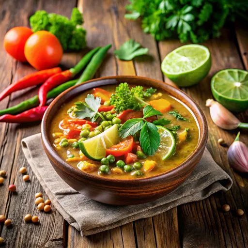 मसूर-दाल एवं सब्जियों का थाई करी